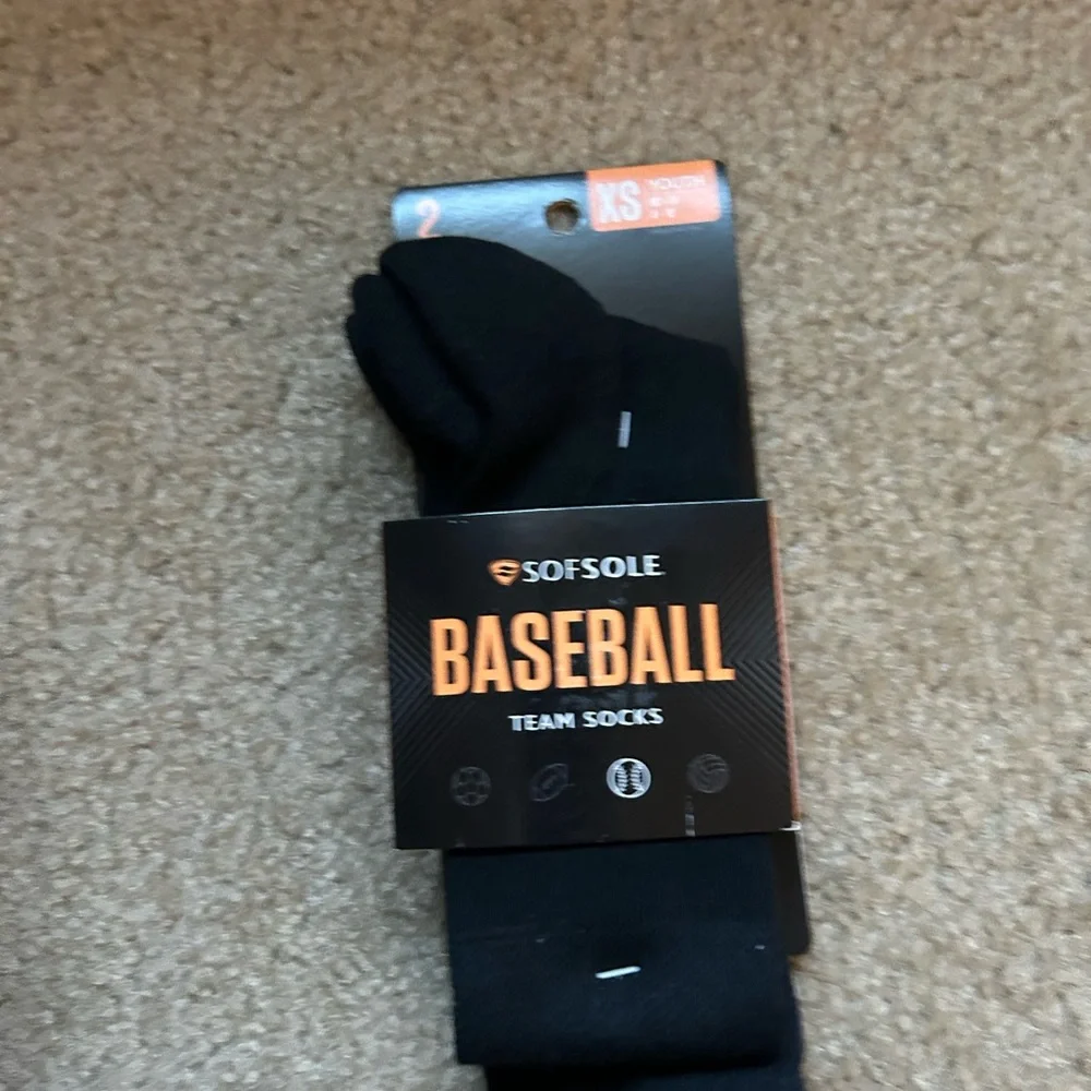 Sofsole Black Baseball Team Socks XS